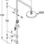 | Dual shower system (L shape) L = 200mm | Al Wadi Sanitary Wares Company February 2024